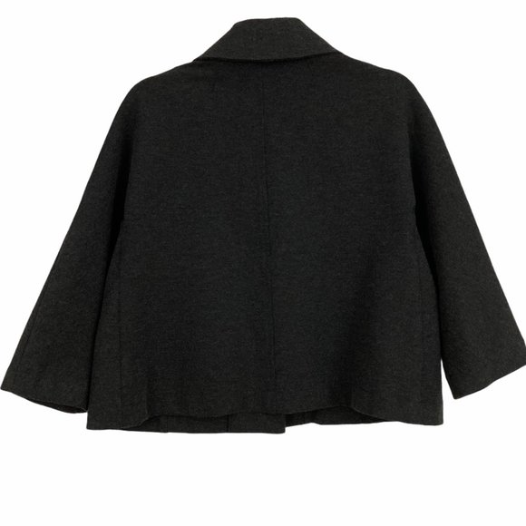 Mela Purdie Charcoal Gray Jacket Women's Size M Pockets Career 3/4 Sleeves - Picture 2 of 6